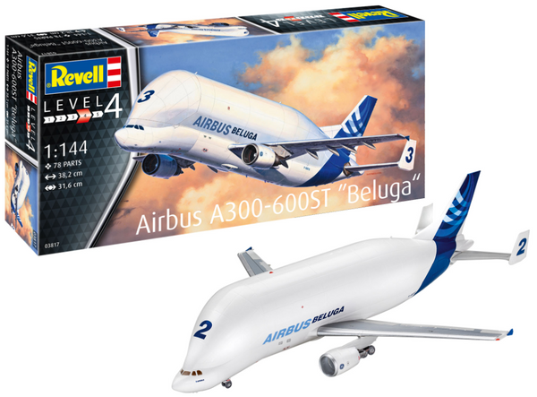 REVELL 03817 AIRBUS A300-600ST BELUGA CIVILIAN TRANSPORT 1/144 SCALE PLASTIC MODEL KIT AIRCRAFT