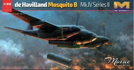 HK MODELS 01E015 DEHAVILLAND MOSQUITO B MK.IV SERIES II 1/32 SCALE PLASTIC MODEL KIT LIGHT BOMBER