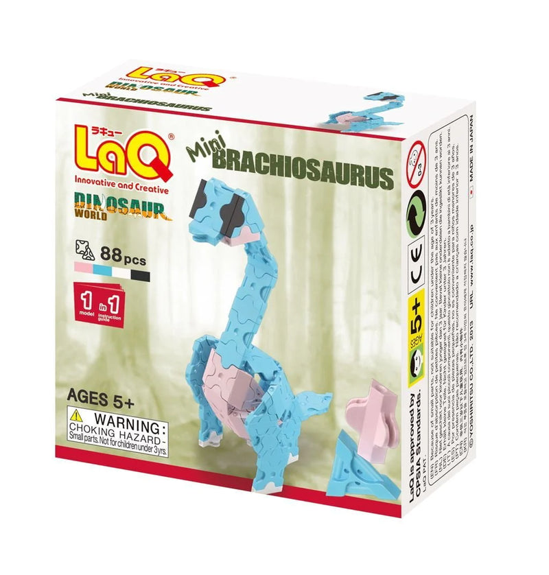 LAQ DINOSAUR WORLD - MINI BRACHIOSAURUS 1 MODEL BUILDING BLOCK KIT 88 PIECES