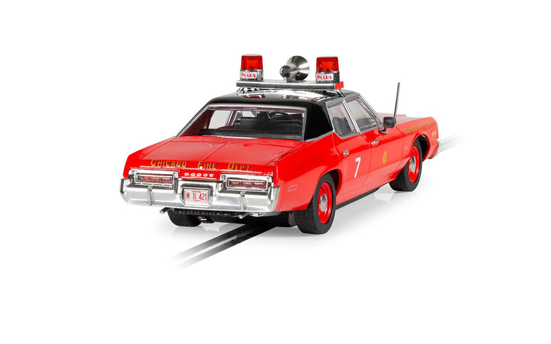 SCALEXTRIC C4408 DODGE MONACO CHICAGO FIRE DEPARTMENT 1/32 SCALE SLOT CAR