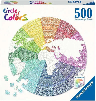 RAVENSBURGER 171682 CIRCLE OF COLOURS MANDALA BY FARAH 500PC JIGSAW PUZZLE