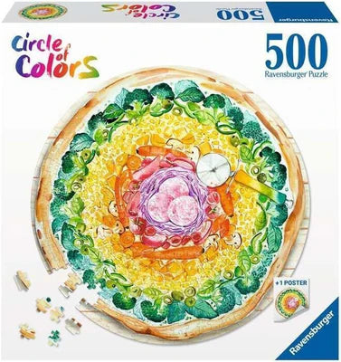 RAVENSBURGER 173471 CIRCLE OF COLOURS PIZZA BY ENYA TODD 500PC JIGSAW PUZZLE