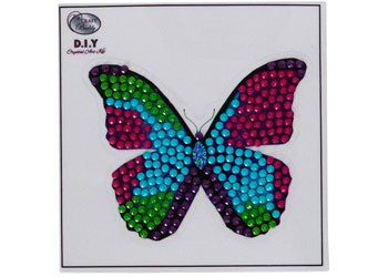 CRAFT BUDDY DIY CRYSTAL ART STICKER KIT DISCO BUTTERFLY 9CM X 9CM MOTIF