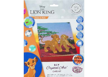 CRAFT BUDDY DIY CRYSTAL ART CARD KIT DISNEY THE LION KING SIMBA AND NALA 18CM X 18CM PARTIAL CRYSTAL