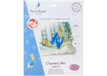 CRAFT BUDDY DIY CRYSTAL ART CARD KIT PETER RABBIT UNDER THE GATE 18CM X 18CM PARTIAL CRYSTAL