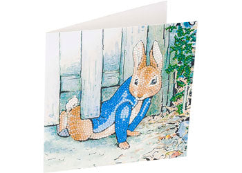 CRAFT BUDDY DIY CRYSTAL ART CARD KIT PETER RABBIT UNDER THE GATE 18CM X 18CM PARTIAL CRYSTAL