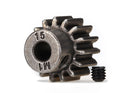 TRAXXAS 6487X 15-T PINION GEAR 1.0 METRIC PITCH FITS 5MM SHAFT SET SCREW FOR USE ONLY WITH STEEL SPUR GEARS