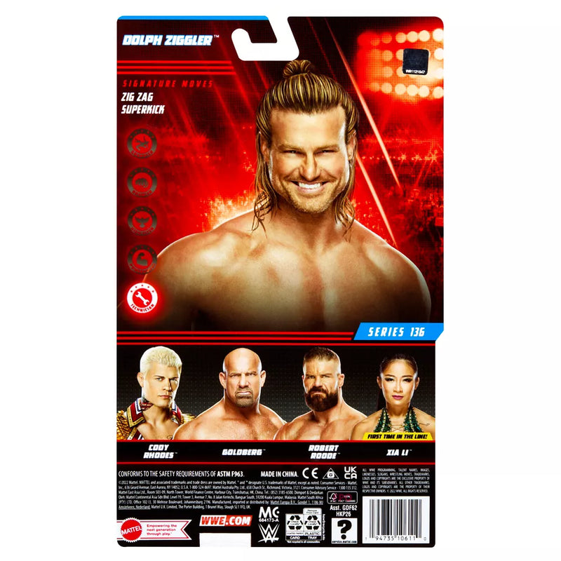 WWE BASIC FIGURE SERIES 136 ACTION FIGURE - DOLPH ZIGGLER WITH BLUE PANTS ( CHASE VARIANT )