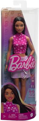 BARBIE FASHIONISTAS DOLL 1983 65 INSPIRING STORIES 215 BLACK HAIR AND PINK STAR SHIRT