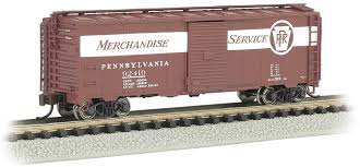 BACHMANN 17061 ARR 40 STEEL BOX CAR PENNSYLVANIA #92419 MERCHANDISE SERVICE N SCALE SILVER SERIES ROLLING STOCK