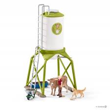 SCHLEICH 41429 FARM WORLD FEED SILO WITH ANIMALS