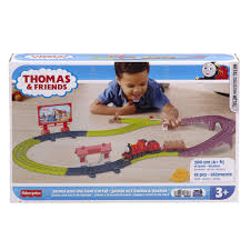 FISHER PRICE THOMAS AND FRIENDS HWX66 METAL ENGINE PUSH ALONG JAMES AND THE COW CORRAL TRACK