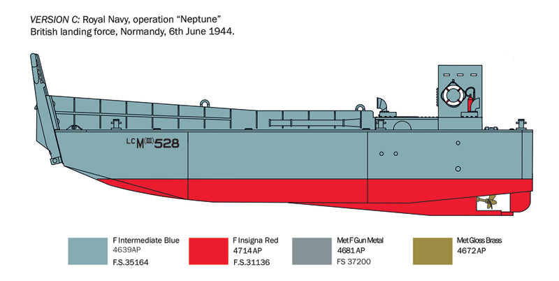 ITALERI 6755 LCM 3 LANDING CRAFT DDAY ANNIVERSARY WITH THREE FIGURES 1/35 SCALE PLASTIC MODEL KIT