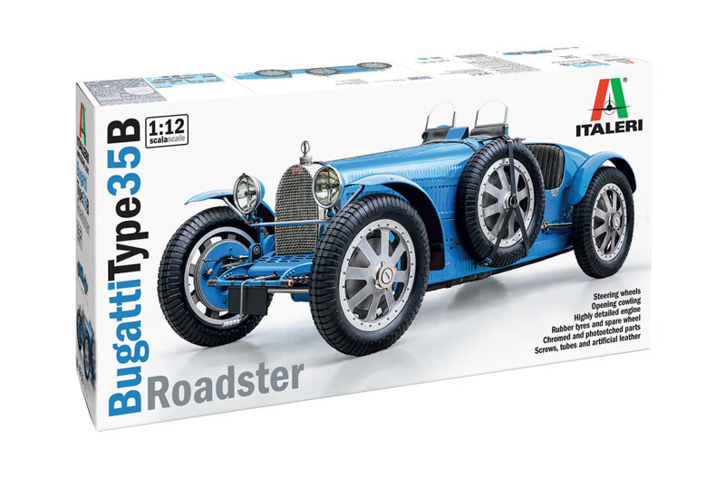 ITALERI 4713 BUGATTI TYPE 35B ROADSTER 1/12 SCALE PLASTIC MODEL KIT CAR