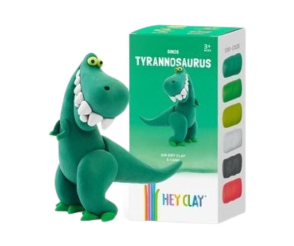 TOMY HEY CLAY DINOS TYRANNOSAURUS AIR-DRY CLAY SET INCLUDES 5 CANS OF AIR DRY CLAY