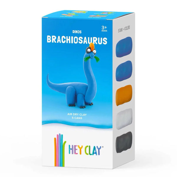 TOMY HEY CLAY DINOS BRACHIOSAURUS AIR-DRY CLAY SET INCLUDES 5 CANS OF AIR DRY CLAY