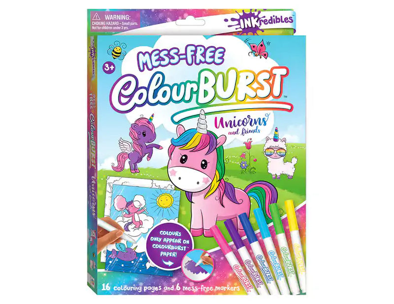 INKREDIBLES MESS FREE COLOUR BURST COLOURING KIT UNICORNS