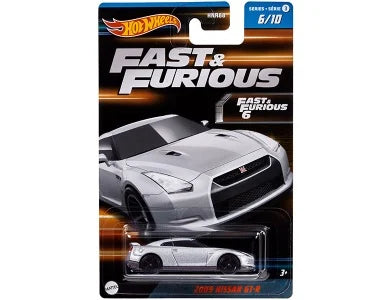 HOT WHEELS FAST AND FURIOUS 6 HNT16 2009 NISSAN GT-R - 6 OF 10 DIECAST CAR