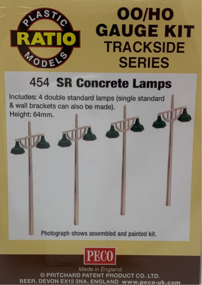 PECO 454 SR CONCRETE LAMPS OO/HO GAUGE TRACKSIDE SERIES KIT