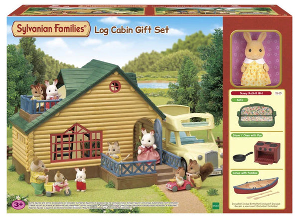 SYLVANIAN FAMILIES 5610 LOG CABIN WITH GREEN ROOF GIFT SET INCLUDES SUNNY RABBIT GIRL
