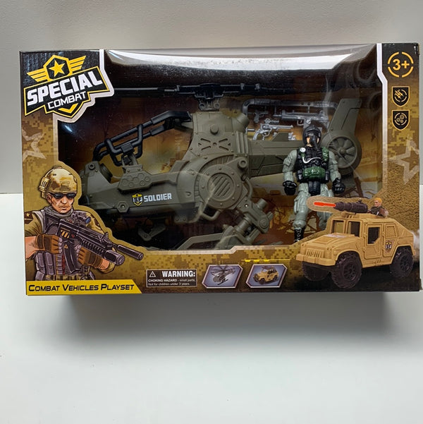 SPECIAL COMBAT VEHICLE  PLAY SET INCLUDES HELICOPTER