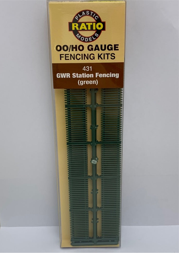 PECO 431 GWR STATION FENCING IN GREEN OO/HO GAUGE FENCING KITS