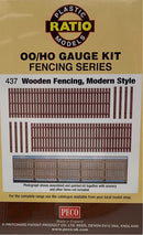 PECO 437 WOODEN FENCING MODERN STYLE OO/HO GAUGE FENCING SERIES