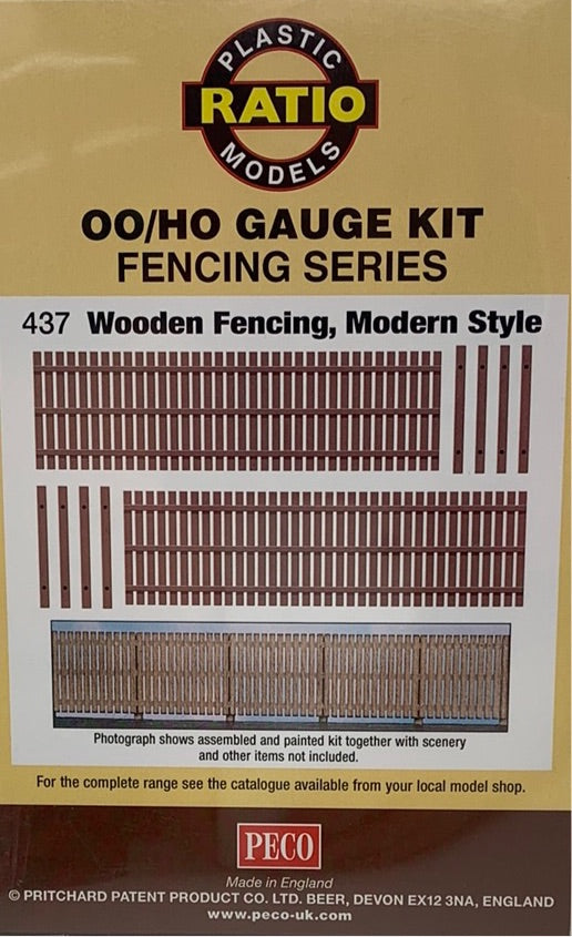 PECO 437 WOODEN FENCING MODERN STYLE OO/HO GAUGE FENCING SERIES