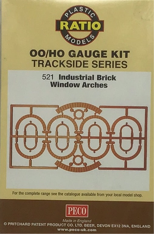 PECO 521 INDUSTRIAL BRICK WINDOW ARCHES OO/HO GAUGE TRACKSIDE SERIES