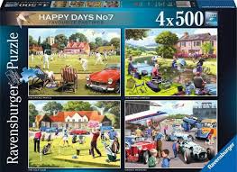 RAVENSBURGER 176335 HAPPY DAYS NO.7 FAVOURITE PASTIMES  PUZZLE PACK 4X500 PC JIGSAW PUZZLE