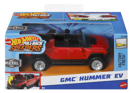 HOTWHEELS PULL BACK SPEEDERS HWH45 FACTORY FRESH - GMC HUMMER EV 01/04