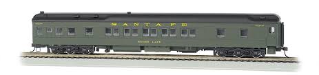 BACHMANN 13901 HEAVYWEIGHT 80 PULLMAN WITH LED LIGHTED INTERIOR SANTA FE MOOSE LAKE PREMIUM HO SCALE SILVER SERIES ROLLING STOCK