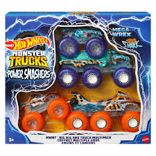 HOT WHEELS MONSTER TRUCKS POWER SMASHERS BIG RIG AND TRUCK MULTIPACK - MEGA WREX AND TIGER SHARK