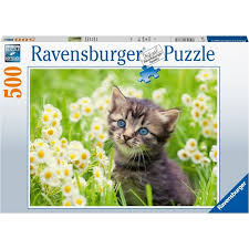 RAVENSBURGER 173785 KITTEN IN THE MEADOW 500PC JIGSAW PUZZLE