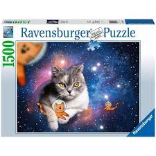 RAVENSBURGER 174393 CATS IN OUTER SPACE 1500 PIECE JIGSAW PUZZLE