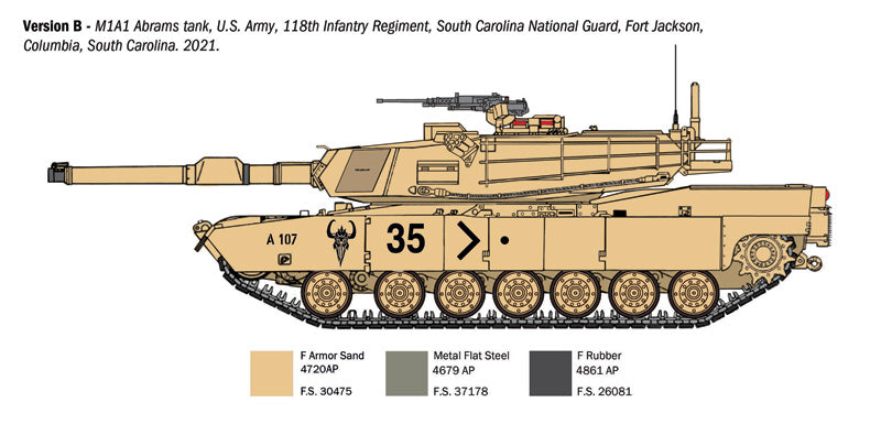 ITALERI 6596S M1A1 ABRAMS TANK WITH AUSTRALIAN DECALS 1/35 SCALE PLASTIC MODEL KIT