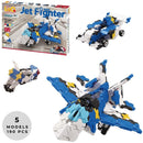 LAQ HAMACRON CONSTRUCTOR - JET FIGHTER 5 MODEL BUILDING BLOCK KIT 190 PIECES