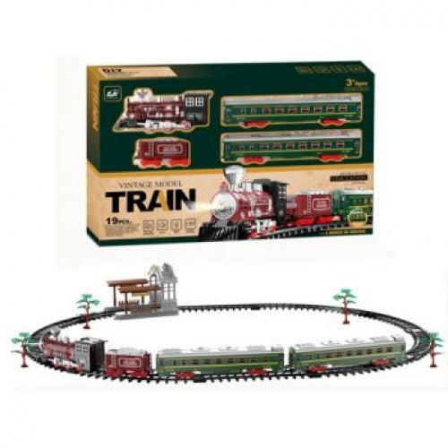 ZHONG JIA LONG BATTERY OPERATED VINTAGE MODEL TRAIN SET 19PC