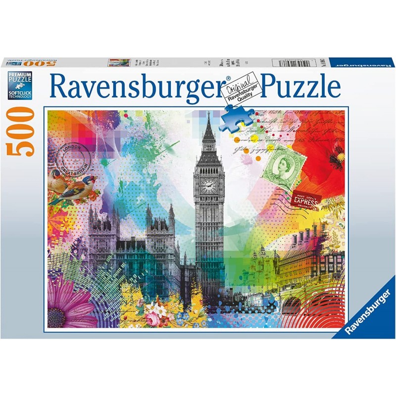 RAVENSBURGER 169863 LONDON POSTCARD 500PC JIGSAW PUZZLE