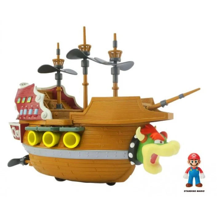 WORLD OF NINTENDO 40429 SUPER MARIO DELUXE BOWSERS AIRSHIP PLAYSET WITH AUTHENTIC IN-GAME SOUNDS AND 2.5" MARIO INCLUDED - BATTERIES NOT INCLUDED