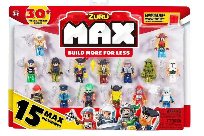 ZURU MAX BUILD CONSTRUCTION 15 FIGURINES WITH ACCESSORIES PACK