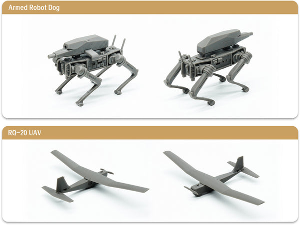 MAGIC FACTORY  7503 ARMED ROBOT DOG AND RQ-20 UAV 1/35 SCALE SET