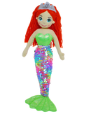 COTTON CANDY 45CM PENNY GREEN AND RAINBOW MERMAID