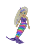 COTTON CANDY 45CM VIOLET PURPLE AND RAINBOW MERMAID