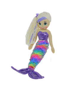 COTTON CANDY 45CM VIOLET PURPLE AND RAINBOW MERMAID