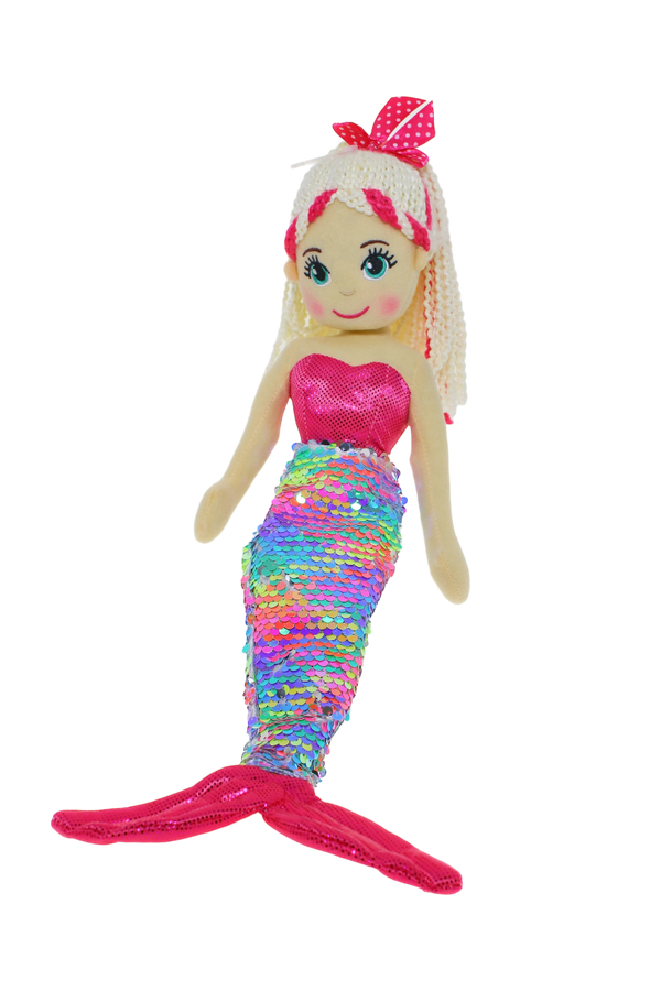 COTTON CANDY 45CM ISABELLA PINK AND RAINBOW MERMAID