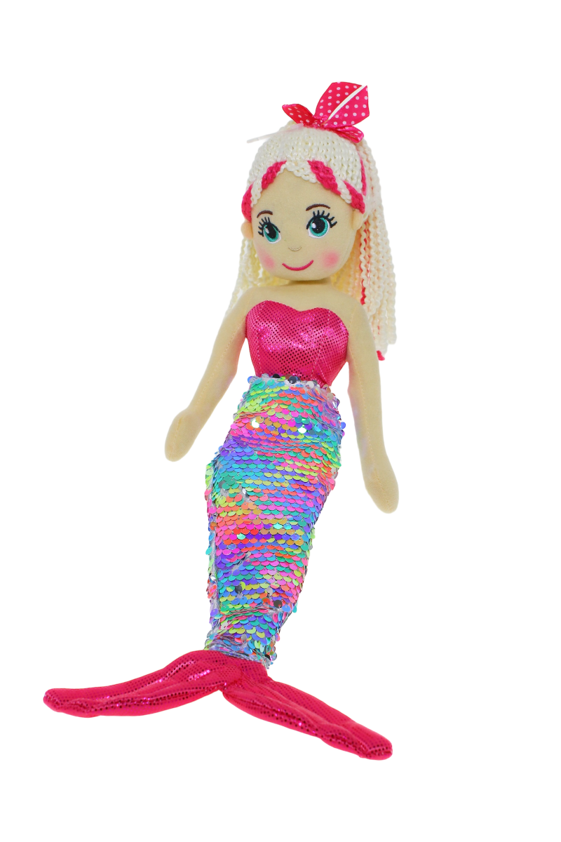 COTTON CANDY 45CM ISABELLA PINK AND RAINBOW MERMAID