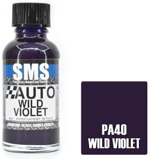 SMS PAINTS PA40 WILD VIOLET ACRYLIC LAQUER PAINT 30ML