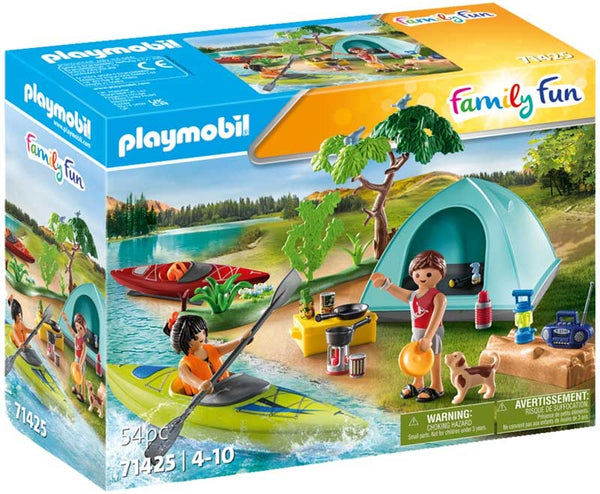 PLAYMOBIL FAMILY FUN 71425 CAMPING WITH CAMPFIRE 54PC