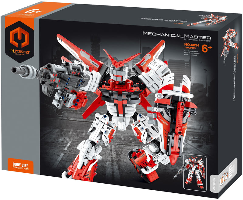 MECHANICAL MASTER 6824 RED MECHA ROBOT 1100 PIECE STEM BUILDING BLOCK KIT